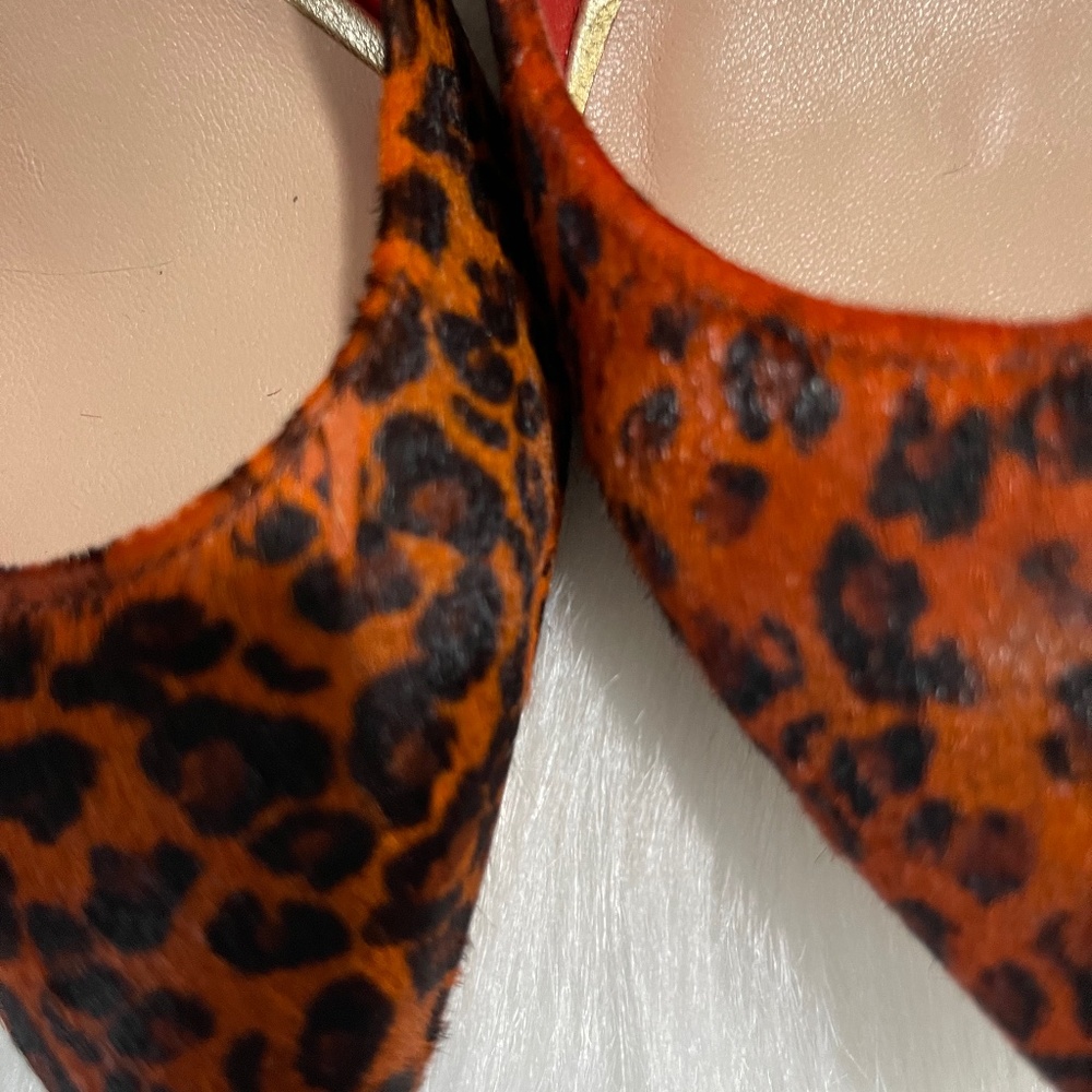 Loeffler  Randall Tamsin Orange/Red Leopard Heels Size 8 1/2 B